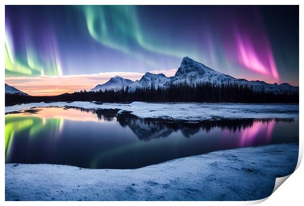 The Dance of The Northern Lights Print by Adam Kelly