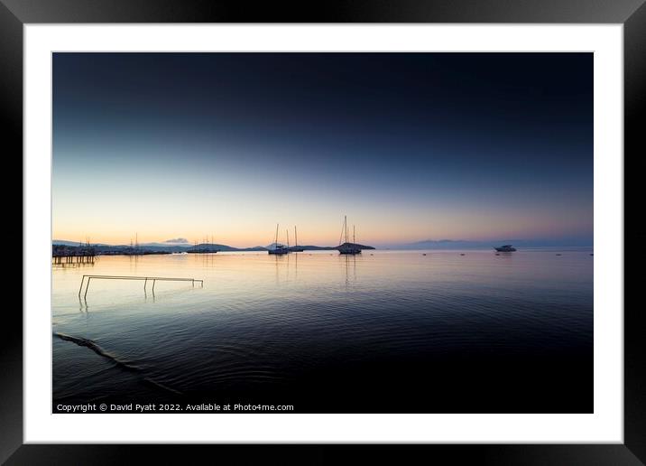 Mediterranean Dawn  Framed Mounted Print by David Pyatt