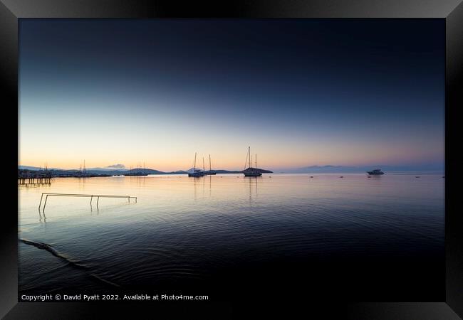 Mediterranean Dawn  Framed Print by David Pyatt