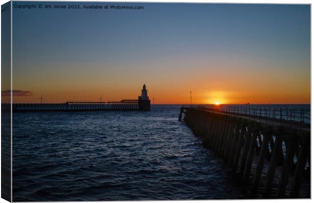 October Sunrise at the mouth of the River Blyth Canvas Print by Jim Jones