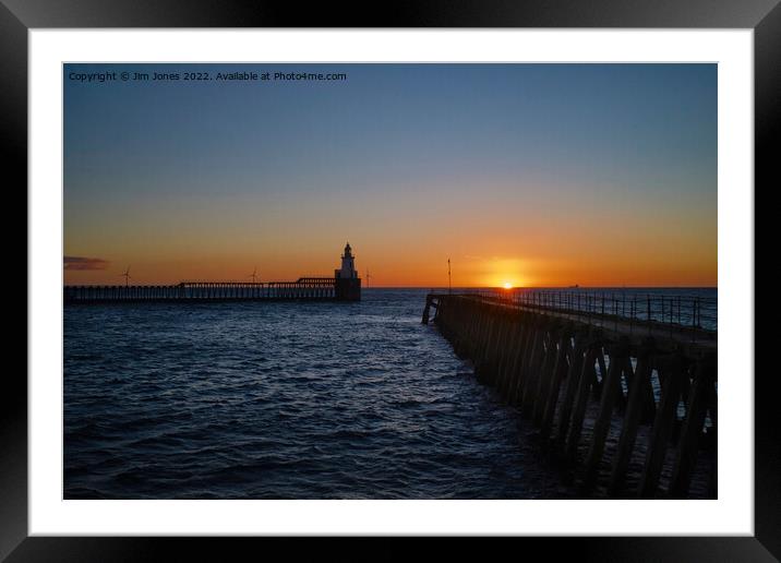 October Sunrise at the mouth of the River Blyth Framed Mounted Print by Jim Jones