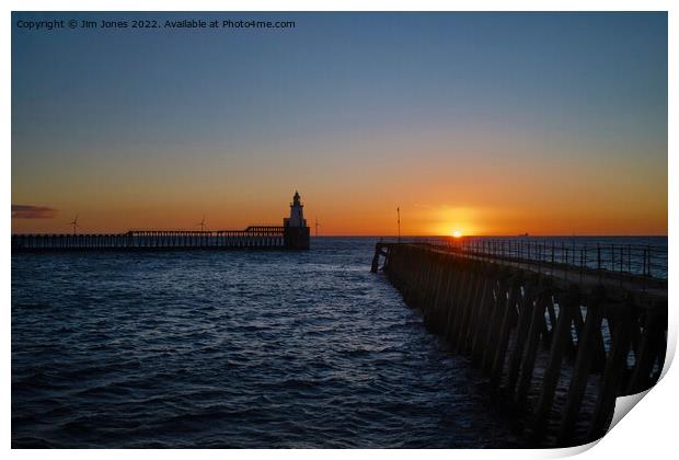 October Sunrise at the mouth of the River Blyth Print by Jim Jones