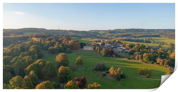 Cannon Hall and Grounds From The Air Print by Apollo Aerial Photography