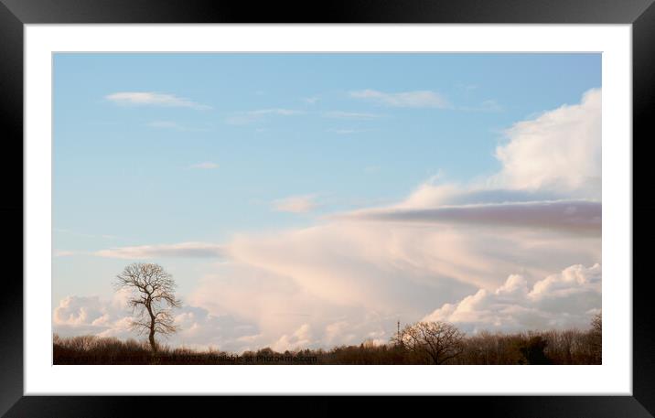 Rural backdrop with beautiful clouds Framed Mounted Print by Laurent Renault
