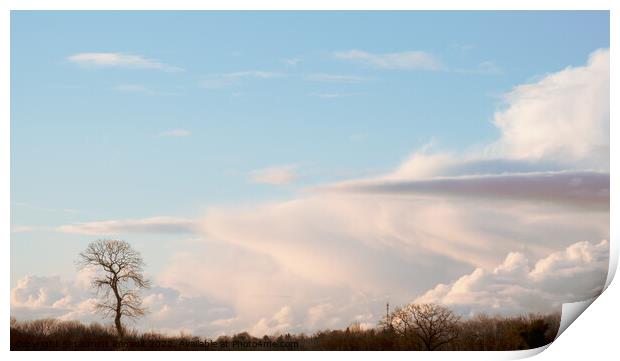 Rural backdrop with beautiful clouds Print by Laurent Renault