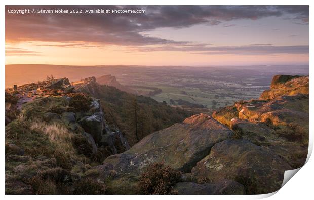 Golden Tranquility at the Roaches Print by Steven Nokes
