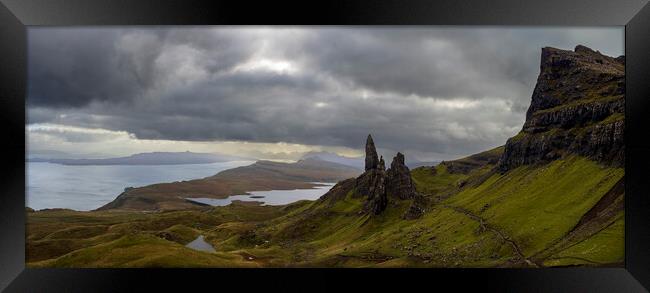 Old Man Of Storr Panorama, Isle of Skye.  Framed Print by Tommy Dickson