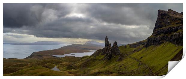 Old Man Of Storr Panorama, Isle of Skye.  Print by Tommy Dickson