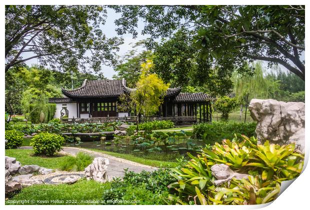 Japanese Garden, Rama IX Park, Bangkok, Thailand Print by Kevin Hellon