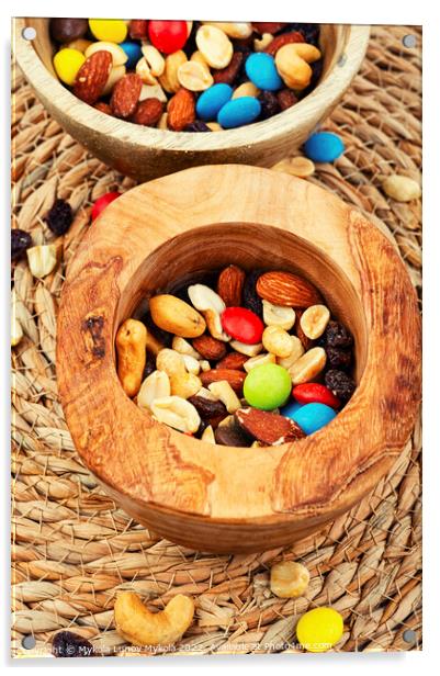 The perfect mix nut snack. Acrylic by Mykola Lunov Mykola