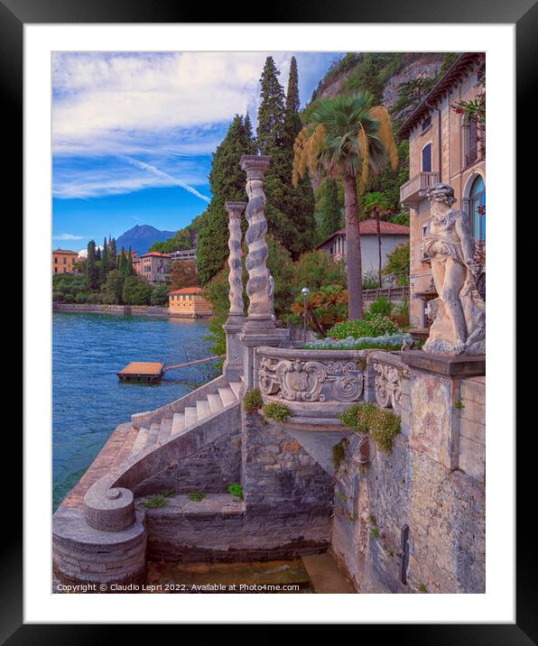Villa Monastero, noble mansion on Lake Como Framed Mounted Print by Claudio Lepri