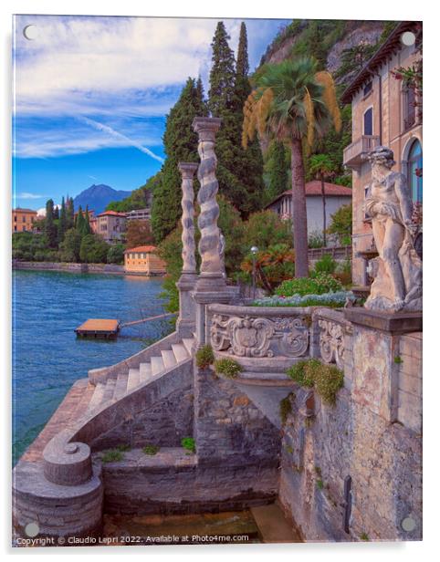 Villa Monastero, noble mansion on Lake Como Acrylic by Claudio Lepri