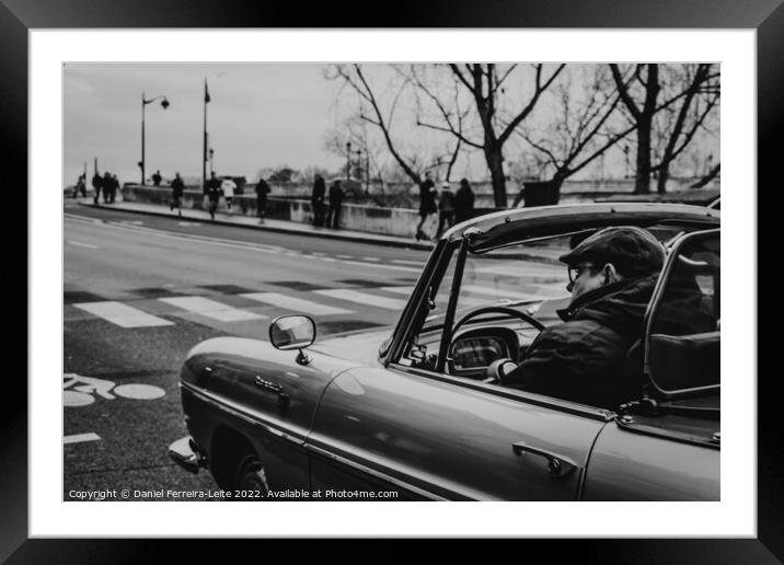 Convertible classic car at paris street Framed Mounted Print by Daniel Ferreira-Leite