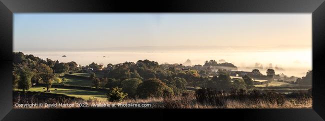 Early Morning Mist across the Cheshire Plain in Autumn Framed Print by David Morton