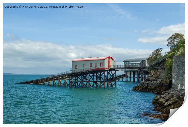 Old and New Lifeboat Stations Tenby  Print by Nick Jenkins