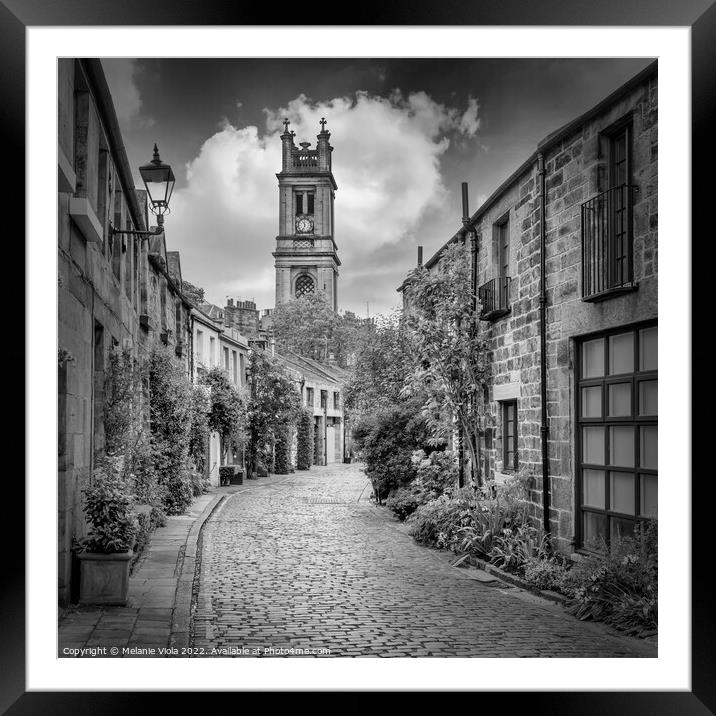 EDINBURGH Circus Lane - Monochrome Framed Mounted Print by Melanie Viola