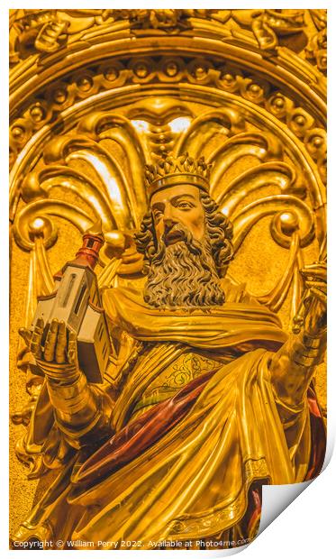 Saint Henry Statue Saint Leodegar Church Lucerne Switzerland Print by William Perry