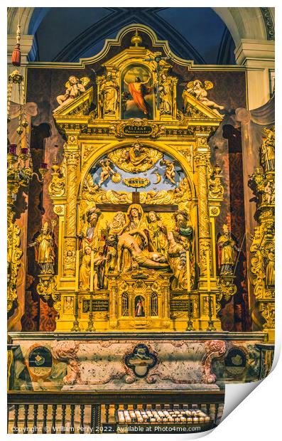 Mary Pieta Altar Saint Leodegar Church Lucerne Switzerland  Print by William Perry
