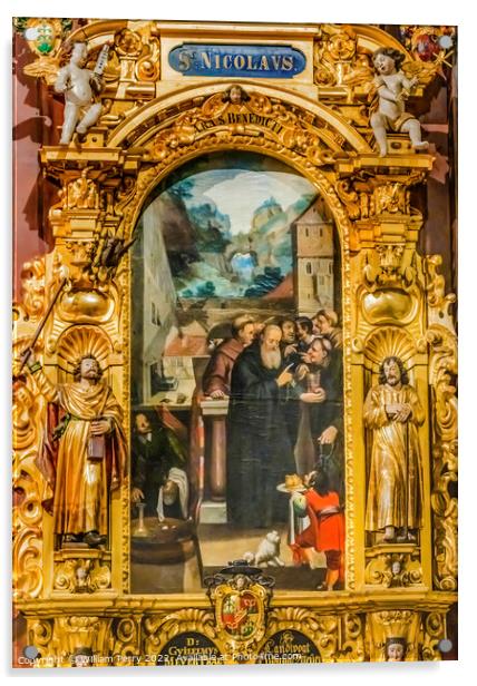 Saint Nicholas Painting Saint Leodegar Church Lucerne Switzerland Acrylic by William Perry