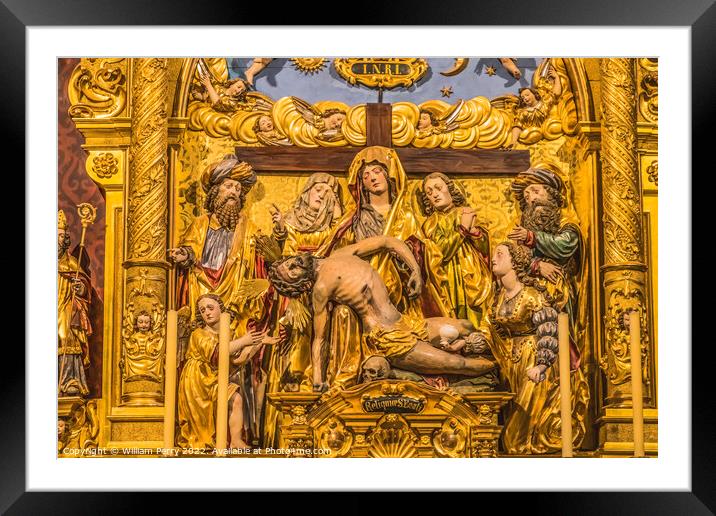 Mary Pieta Altar Saint Leodegar Church Lucerne Switzerland  Framed Mounted Print by William Perry