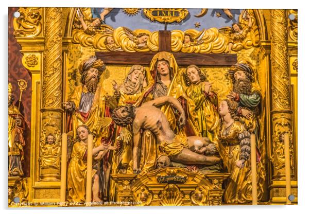 Mary Pieta Altar Saint Leodegar Church Lucerne Switzerland  Acrylic by William Perry