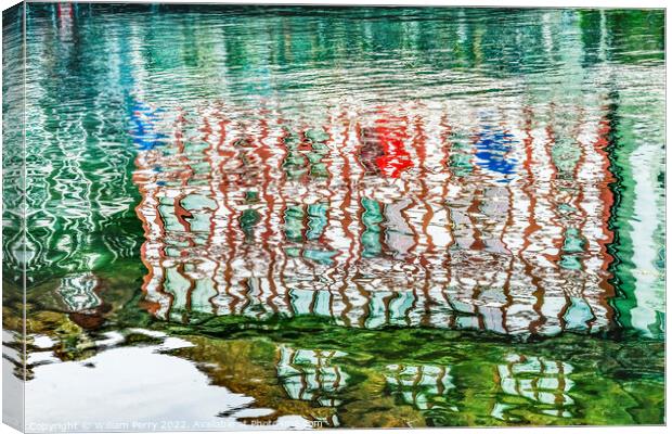 Inner Harbor Buildings Reflection Abstract Lucerne Switzerland Canvas Print by William Perry