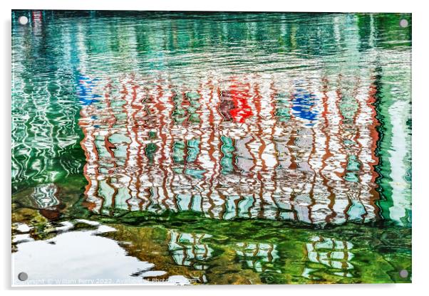 Inner Harbor Buildings Reflection Abstract Lucerne Switzerland Acrylic by William Perry