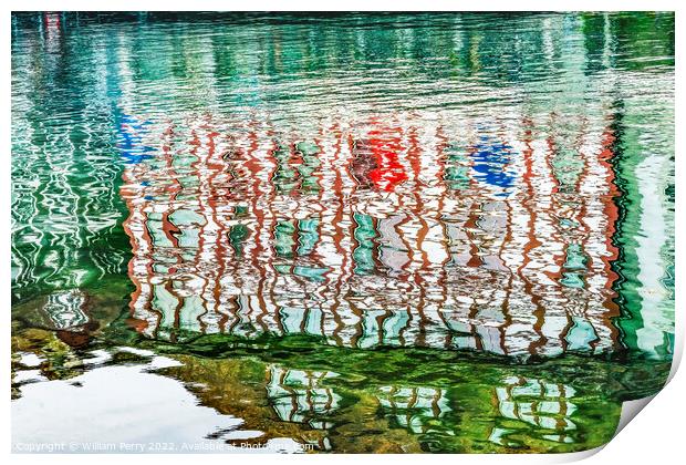 Inner Harbor Buildings Reflection Abstract Lucerne Switzerland Print by William Perry