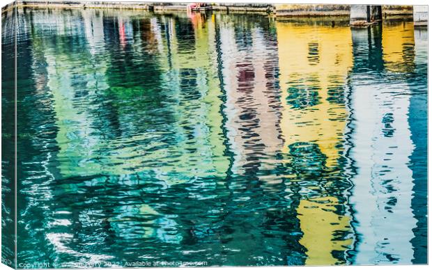 Inner Harbor Buildings Reflection Abstract Lucerne Switzerland Canvas Print by William Perry