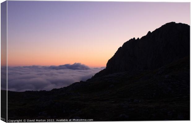Dawn in the Picos De Europa with Cloud Inversion Canvas Print by David Morton