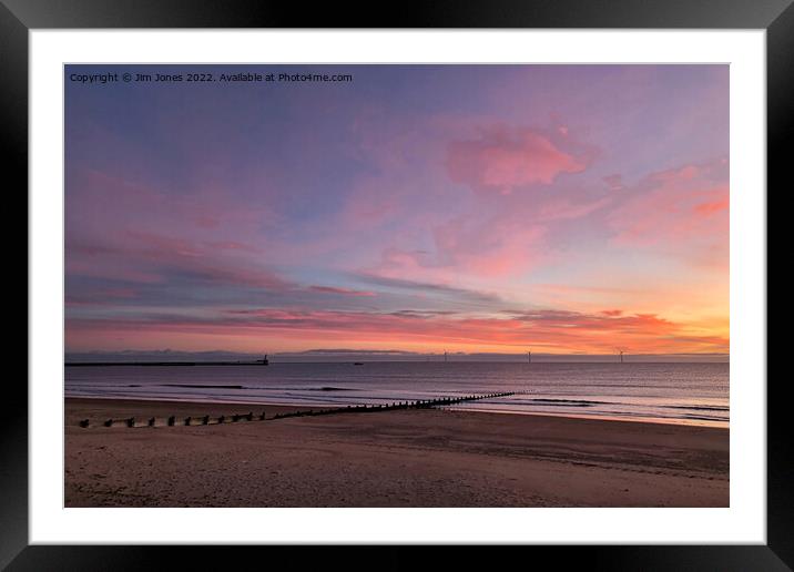 Pastel coloured sky at sunrise Framed Mounted Print by Jim Jones