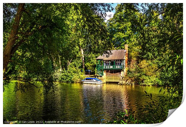 A Picturesque Boathouse Near Benson Print by Ian Lewis