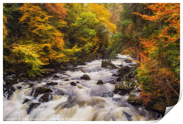 Autumn at the River Braan, Dunkeld Print by Craig Doogan