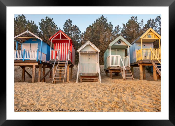 Beach huts at Wells-Next-the-Sea Framed Mounted Print by Martin Williams