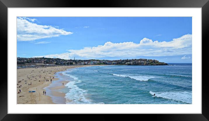 Bondi beach scene, Sydney NSW. Framed Mounted Print by Allan Durward Photography