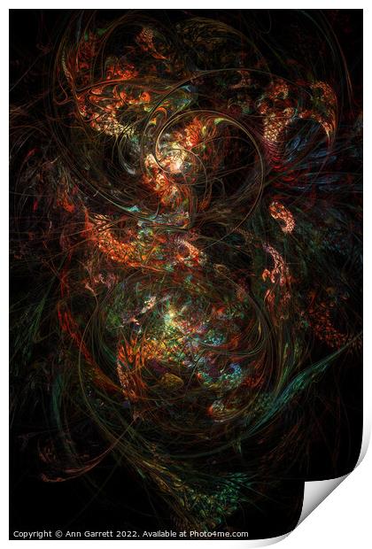 Fractal Dragon Print by Ann Garrett