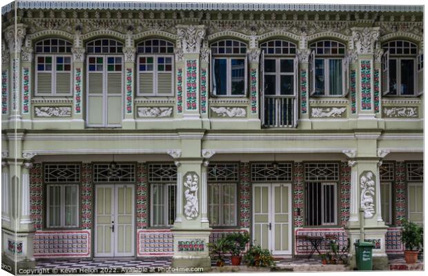 Restored Chinese shophouses, Simgapore Canvas Print by Kevin Hellon