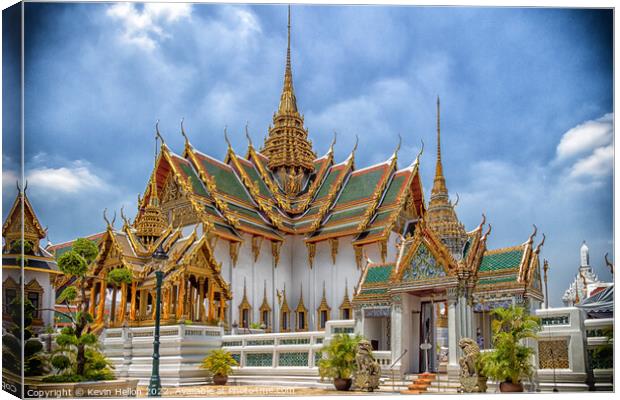 Dusit Maha Prasat Hall, Grand Palace, Bangkok, Thailand Canvas Print by Kevin Hellon