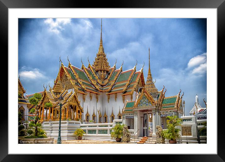 Dusit Maha Prasat Hall, Grand Palace, Bangkok, Thailand Framed Mounted Print by Kevin Hellon