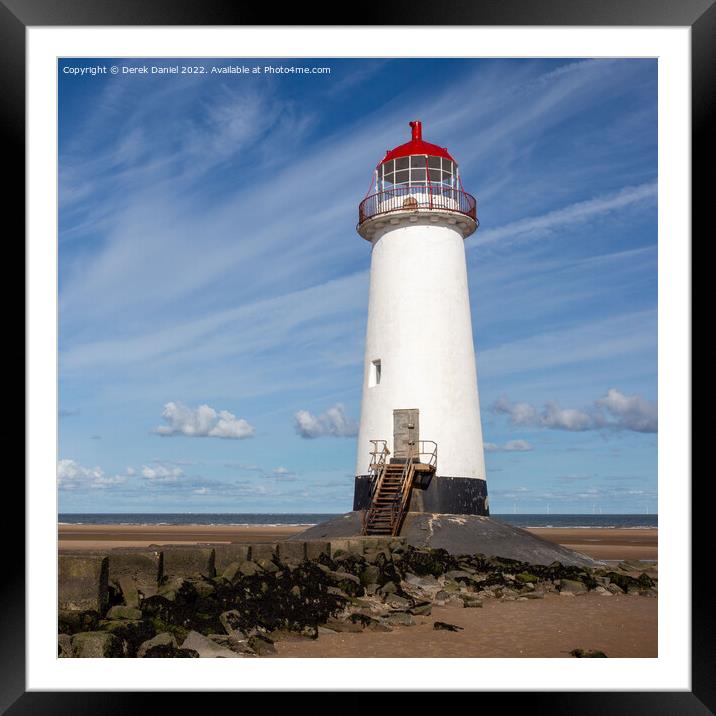  Point of Ayr Lighthouse Framed Mounted Print by Derek Daniel