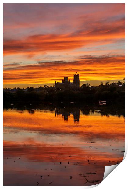 Sunset over Ely, Cambridgeshire, as seen from Roswell Pits, 17th Print by Andrew Sharpe