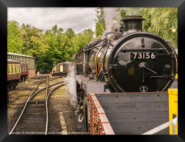 Steam Engine ready to leave Pickering Station Framed Print by Michael Shannon