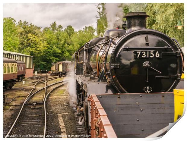 Steam Engine ready to leave Pickering Station Print by Michael Shannon