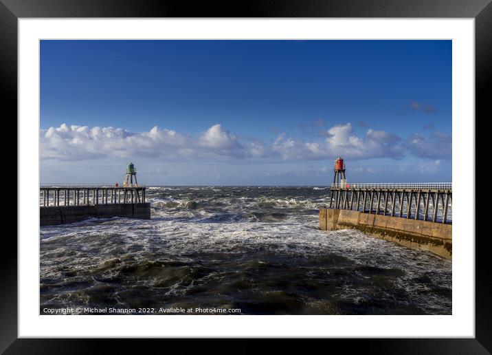View out to sea from Whitby Framed Mounted Print by Michael Shannon