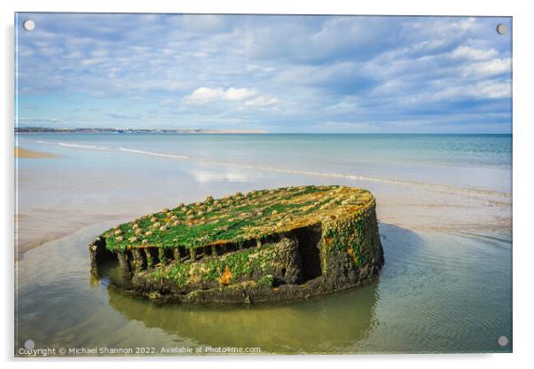 Old boiler on Reighton Sands, part of an old shipw Acrylic by Michael Shannon