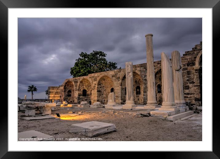 Athena Temple twilight Framed Mounted Print by Rob Hawkins