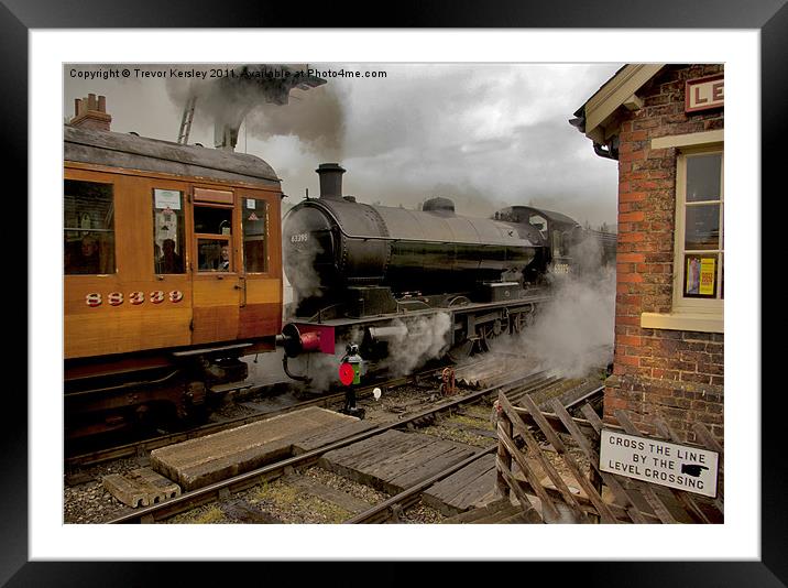 On the Level Crossing Framed Mounted Print by Trevor Kersley RIP
