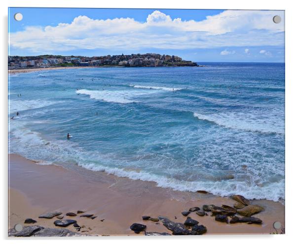 Beach scene at Bondi, Sydney, NSW Acrylic by Allan Durward Photography
