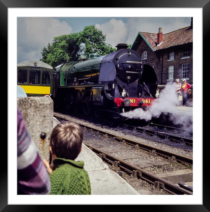 An archival image of the 'Greene King' steam locomotive in 1980.  Framed Mounted Print by Ros Crosland