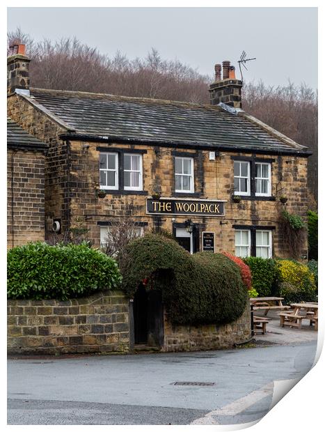 The Woolpack Inn in Esholt, Yorkshire, the original Emmerdale 'Woolpack'.  Print by Ros Crosland